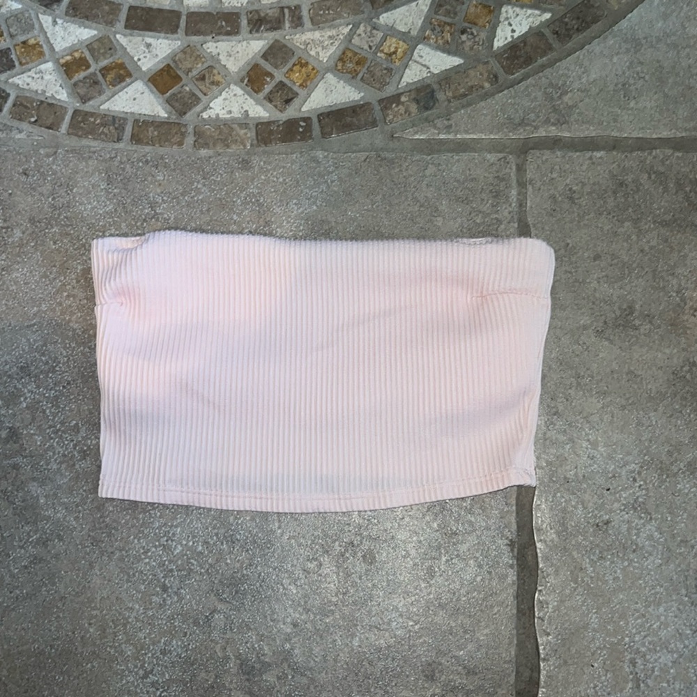 Hollister light pink bandeau bathing suit top size S.